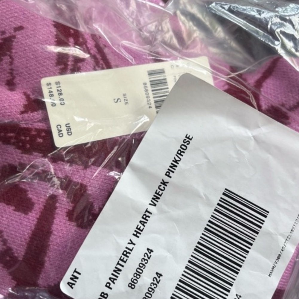 NWT Anthropologie Maeve V-Neck  Hearts Print Cardigan Sweater - Picture 12 of 13